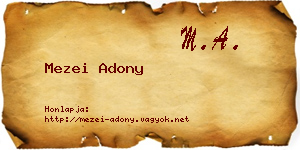 Mezei Adony névjegykártya